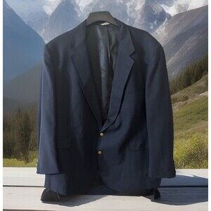 USA Alexander Boston Lloyd Men’s 56L navy gold button sports coat blazer Jacket